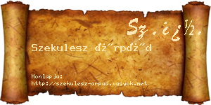 Szekulesz Árpád névjegykártya
