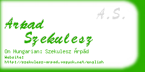 arpad szekulesz business card